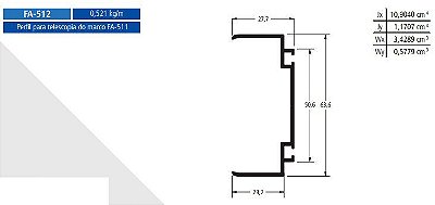 FA-512 3.12 KG POR BARRA 6,00 FACHADA ATLANTA  ESQUADRIA DE ALUMINIO
