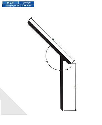 FA-270 17.58 KG POR BARRA 6,00 ML LINHA 30  ESQUADRIA DE ALUMINIO