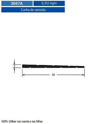 3047A  2.11 KG POR BARRA 6,00 FACHADA ATLANTA  ESQUADRIA DE ALUMINIO