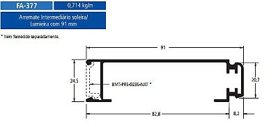 FA-377 4.28 KG POR BARRA 6,00  FACHADA ATLANTA ESQUADRIA DE ALUMINIO
