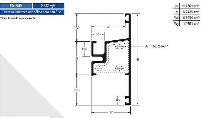 FA-345 5.29 KG POR BARRA 6,00  FACHADA ATLANTA ESQUADRIA DE ALUMINIO