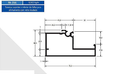 FA-356  5.79 KG POR BARRA 6,00  FACHADA ATLANTA ESQUADRIA DE ALUMINIO