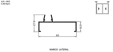ALP-0932  2,29 KG POR BARRA 6,00  LINHA SP-20 ESQUADRIA DE ALUMINIO
