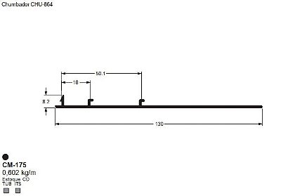 CM-175 3.61 KG POR BARRA 6,00 ML LINHA LS 25 A 90º (SU) ESQUADRIA DE ALUMINIO