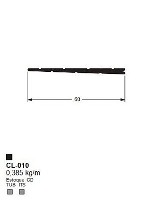 CL-010 2.31 KG POR BARRA 6,00 ML LINHA LS 25 A 90º (SU) ESQUADRIA DE ALUMINIO
