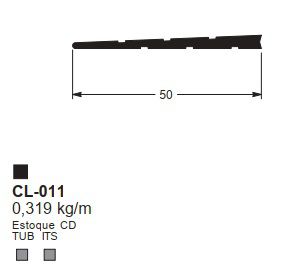 CL-011 1.91 KG POR BARRA 6,00 ML LINHA LS 25 A 90º (SU) ESQUADRIA DE ALUMINIO