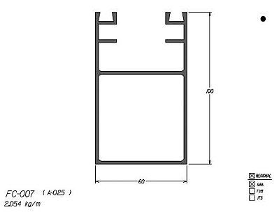FC-007 12,32 KG BARRA 6,00 ML FACHADA CORTINA