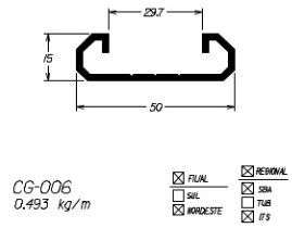 CG-006  2,95 KG BARRA 6,00 ML ESQUADRIA DE ALUMINIO