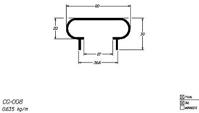 CG-008  3,69 KG BARRA 6,00 ML ESQUADRIA DE ALUMINIO