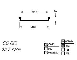 CG-019  1,03 KG BARRA 6,00 ML ESQUADRIA DE ALUMINIO
