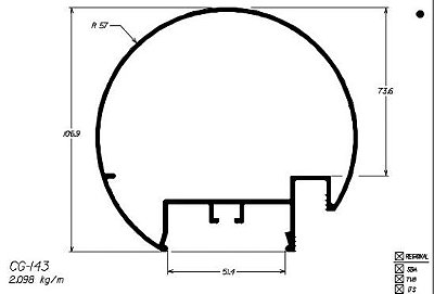 CG-143  12,58 KG BARRA 6,00 ML ESQUADRIA DE ALUMINIO