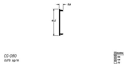 CG-080  1,05 KG BARRA 6,00 ML ESQUADRIA DE ALUMINIO