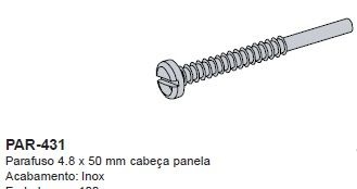 PAR-431-PARAFUSO A. A. ACO INOX CP 4,8 X 50 PONTA GUIA(PCT 100 PÇS)