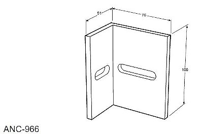 ANC-966-ANCORAGEM DE ALUMINIO PELE DE VIDRO