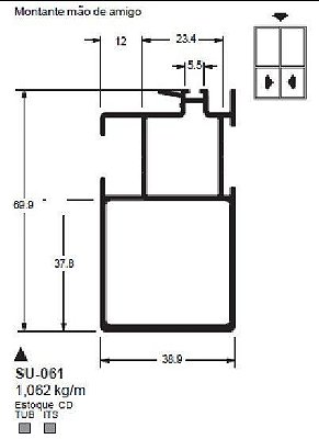 SU-061(ALS-061)  6,37 KG  BARRA 6,00 ML LS