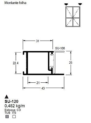 SU-120(ALS-120) 2,89 KG BARRA 6,00 ML LS