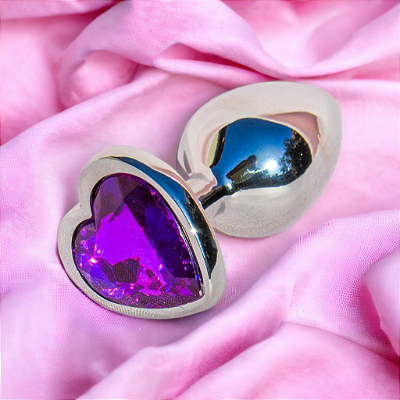 Plug Anal Joia P Coração Em Aço Inoxidável