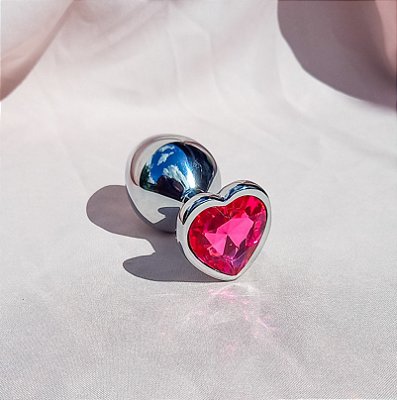 Plug Anal Coração Médio De Aço Inox