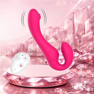 Vibrador de Casal Strap-On com Pulsação + Controle Remoto e Aplicativo