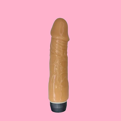 Dildo 16 x 3,5 cm com Vibrador + 2 Pilhas AA