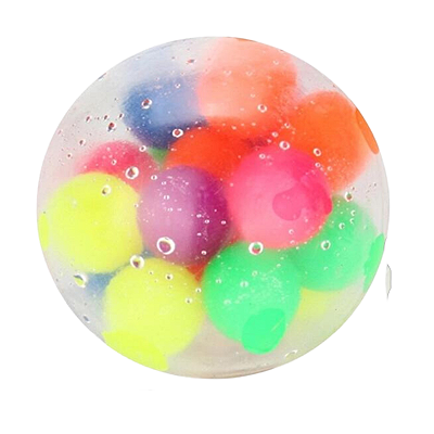 Squishy Ball trasparente com bolinhas coloridas