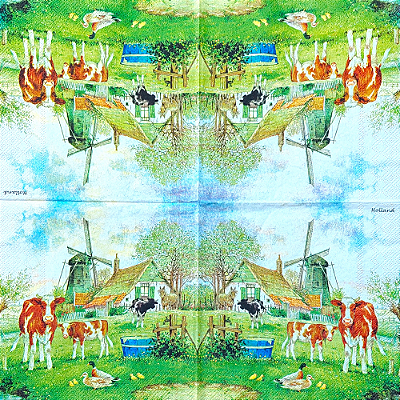 Guardanapo para Decoupage Vintage 33x33 Fazenda Holandesa JCV Hunnik