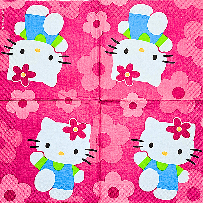 Guardanapo para Decoupage 33x33 Hello Kitty