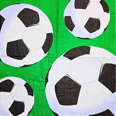 Guardanapo para Decoupage 33x33 Bolas de Futebol