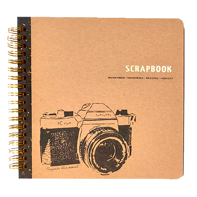 Caderno Scrapbook 12 Folhas com Espiral Daiso