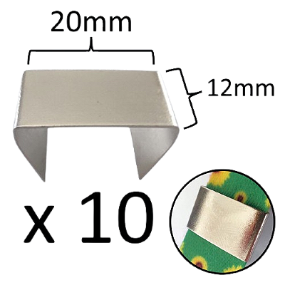 Garra Lisa de Metal para Alça 20mm com 10 Unidades Prata