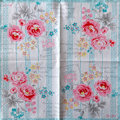 Guardanapo para Decoupage 33x33 Flores Cupcakes Cafe