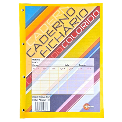 Refil para Fichário com 96 Folhas 200x275mm Colorido Máxima