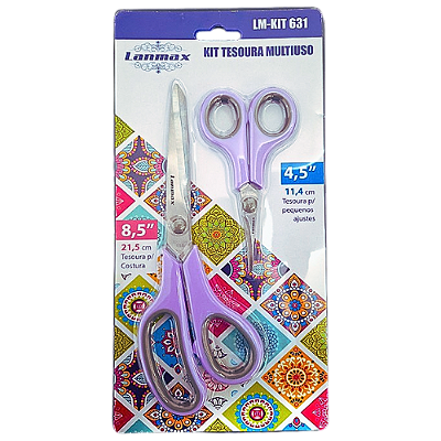 Kit de Tesouras Multiuso 8.5 e 4.5 Polegadas LM-KIT 631 Lanmax