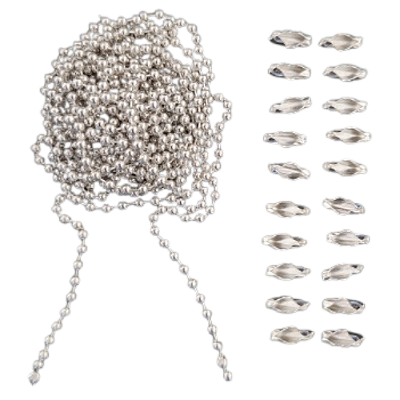 Corrente de Bolinha 2.5mm com 1 Metro e 20 Canoas