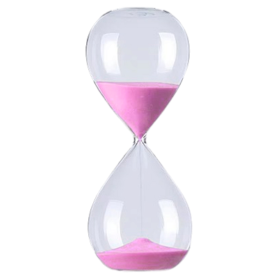 Ampulheta de Vidro Vintage 15 Minutos Rosa