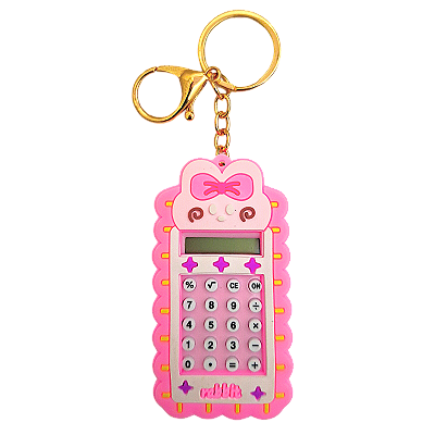 Chaveiro Calculadora Tema Coelhinho Kawaii Rosa