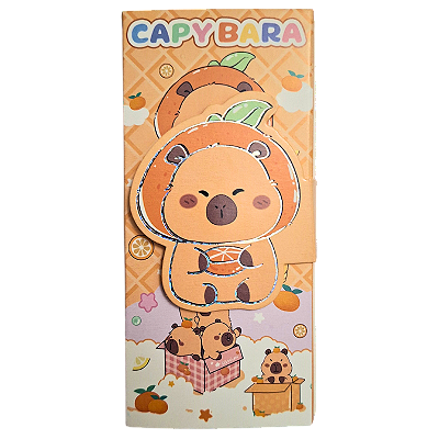 Bloco Auto Adesivo Tema Capivaras Kawaii Modelo 1