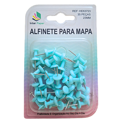 Alfinete Tipo Taça 23mm 35 Unidades Verde Água