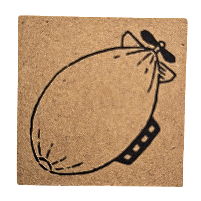 Carimbo para Scrapbook 3cm x 3cm Dirigível Kawaii