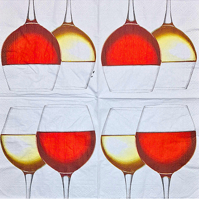 Guardanapo para Decoupage 33x33 Taças de Vinho