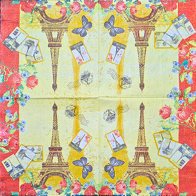 Guardanapo para Decoupage 33x33 Torre Eiffel