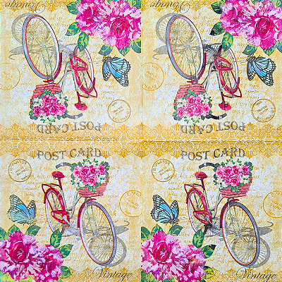 Guardanapo para Decoupage 33x33 Cartão Postal Vintage