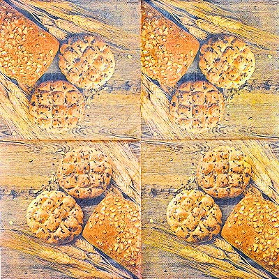 Guardanapo para Decoupage 32.5x32.5 Pães