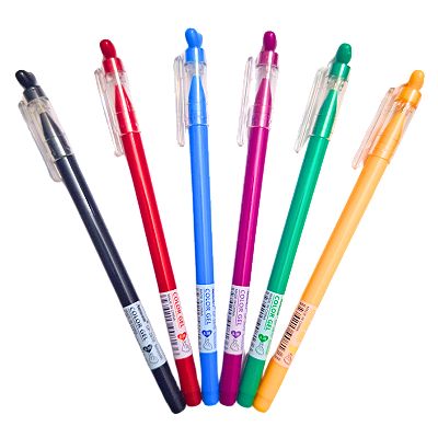 Kit de Canetas Gel 6 Cores Tampa Coração