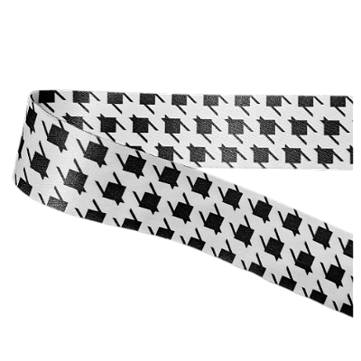 Alça Acetinada 40mm para Bolsa 1 Metro Pied de Poule Preto e Branco