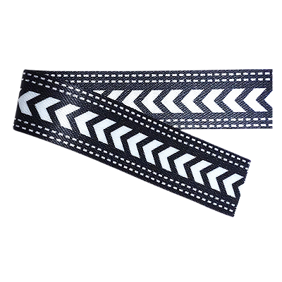 Alça para Bolsa 30mm de Cetim 1 Metro Seta Preto Branco