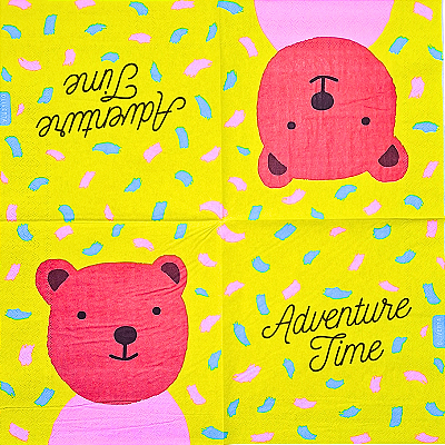 Guardanapo para Decoupage 33x33 Urso Adventure Fine
