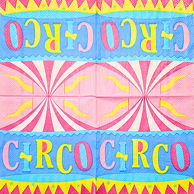 Guardanapo para Decoupage 24.5x24.5 Circo