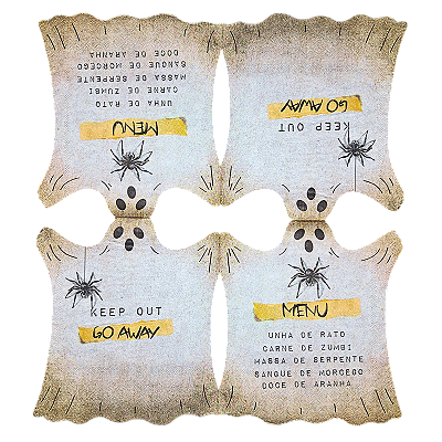 Guardanapo para Decoupage 32.5x32.5 Halloween Menu Fantasma