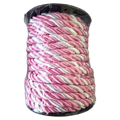 Cordão São Francisco 6mm com 10 Metros Rosa Branco